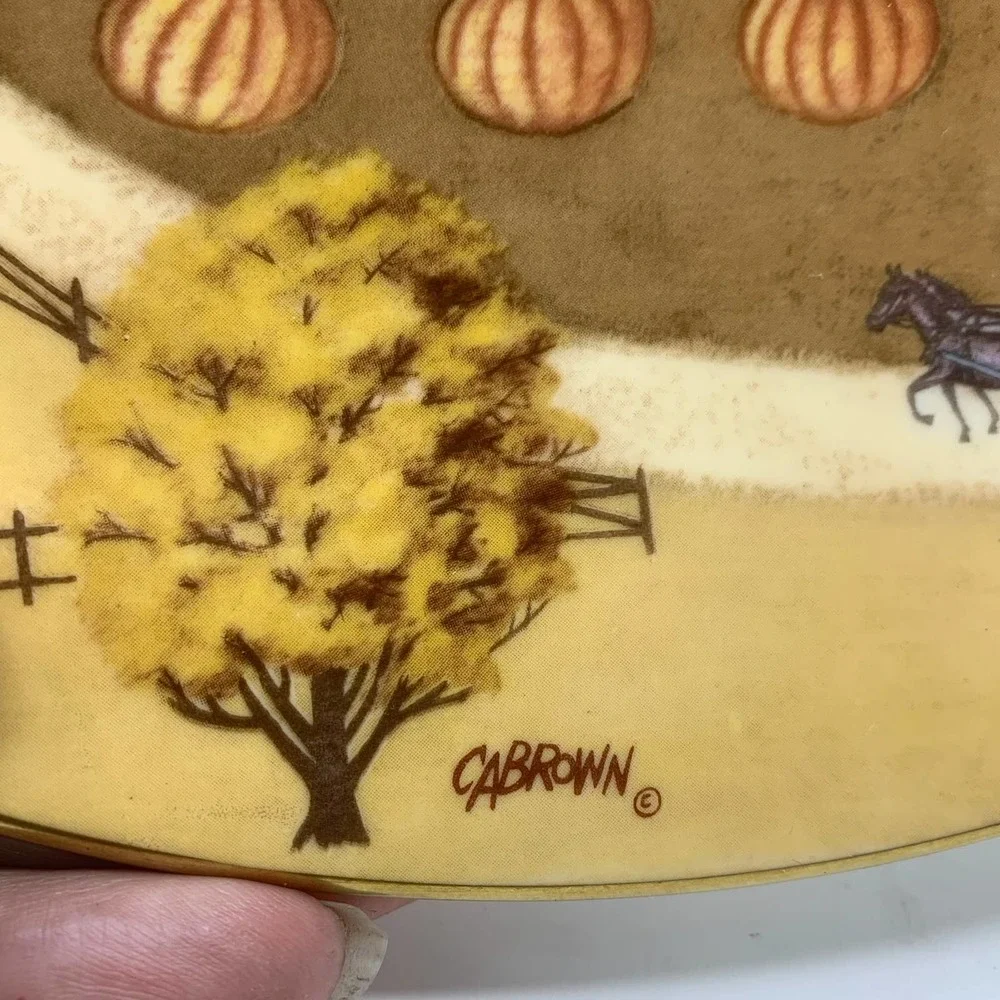 Vtg Marked ROYAL DOULTON 1978 Limited Edition Pumpkin Patch Plate CR BROWN #2639 - Picture 6 of 11